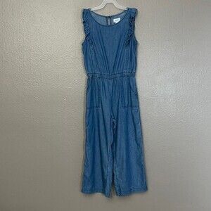 Old Navy Girl’s Ruffled Chambray Jumpsuit Large